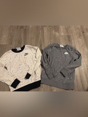 Nike Crewneck Sweatshirt with Multicolor Speckle on White